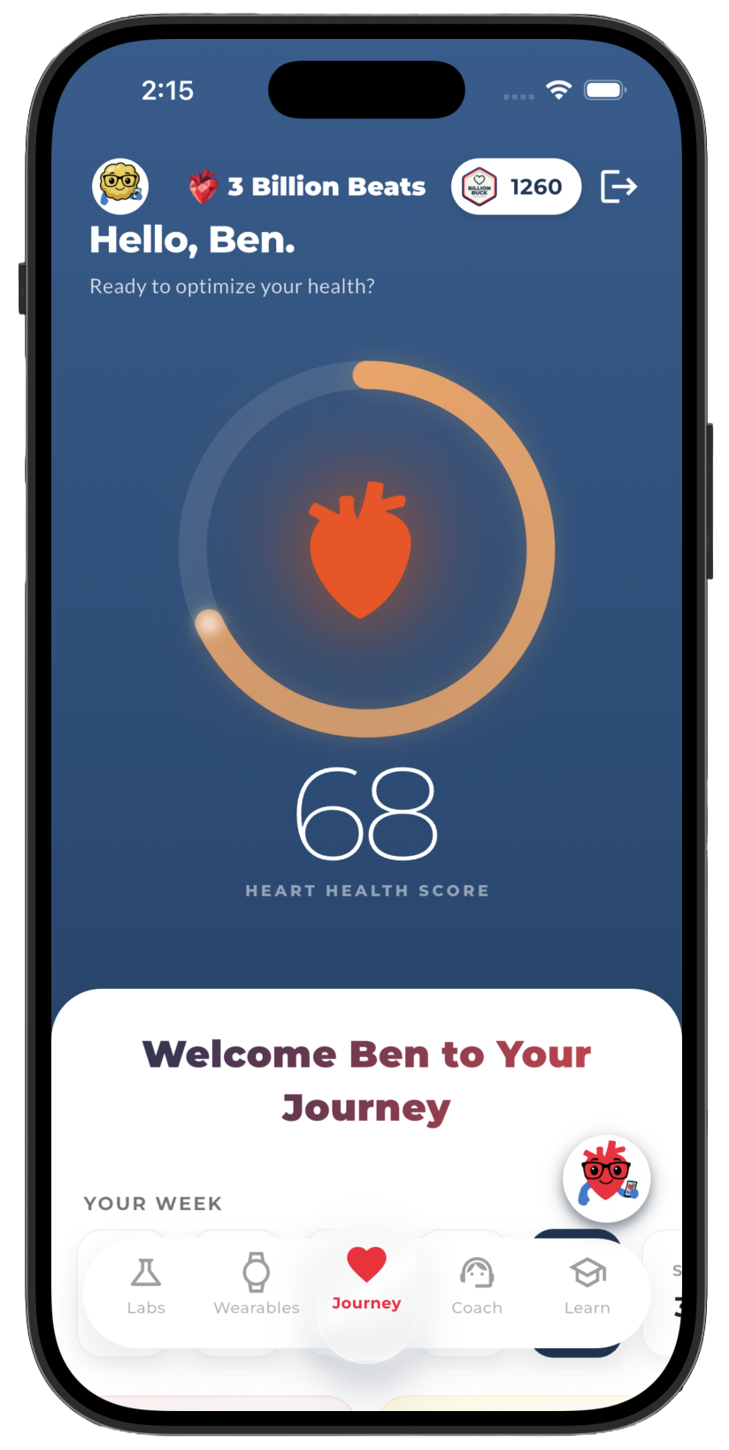 Heart Health Score — 68